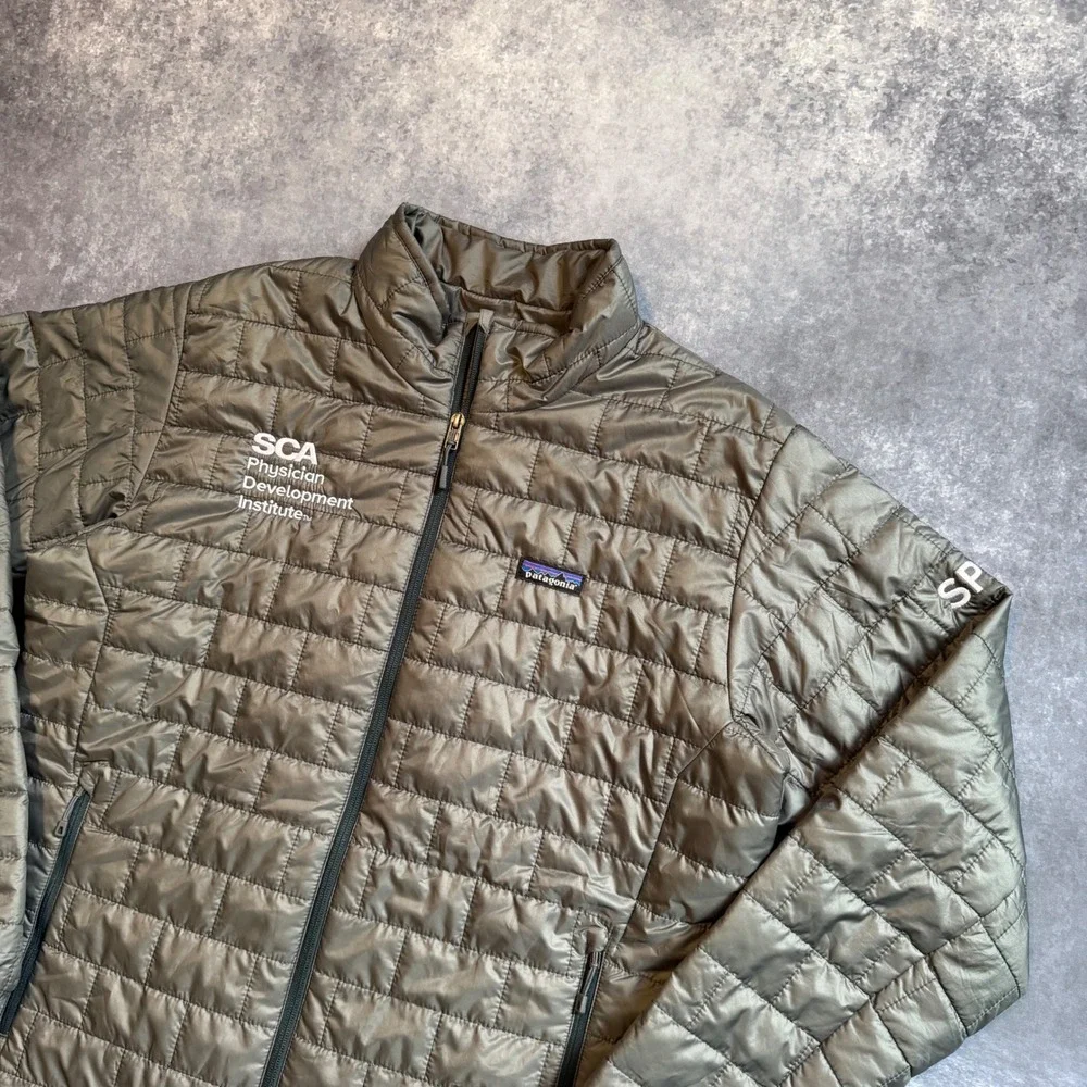 Patagonia Mens Nano Puff Insulated Jacket Large Grey SCA Physician Embroidery